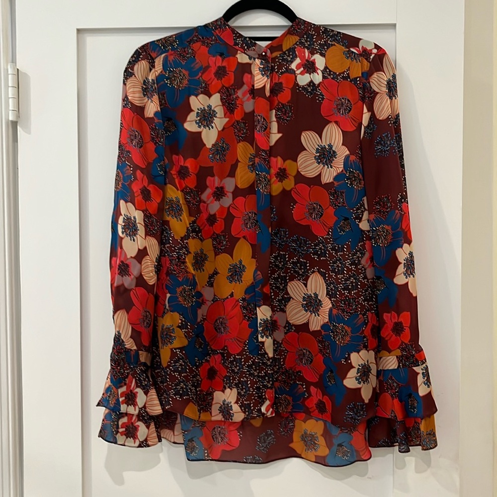 Rich print silk tunic